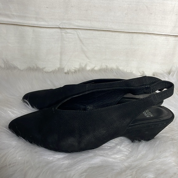 Eileen Fisher Black Suede Slingback Heels - Picture 4 of 8